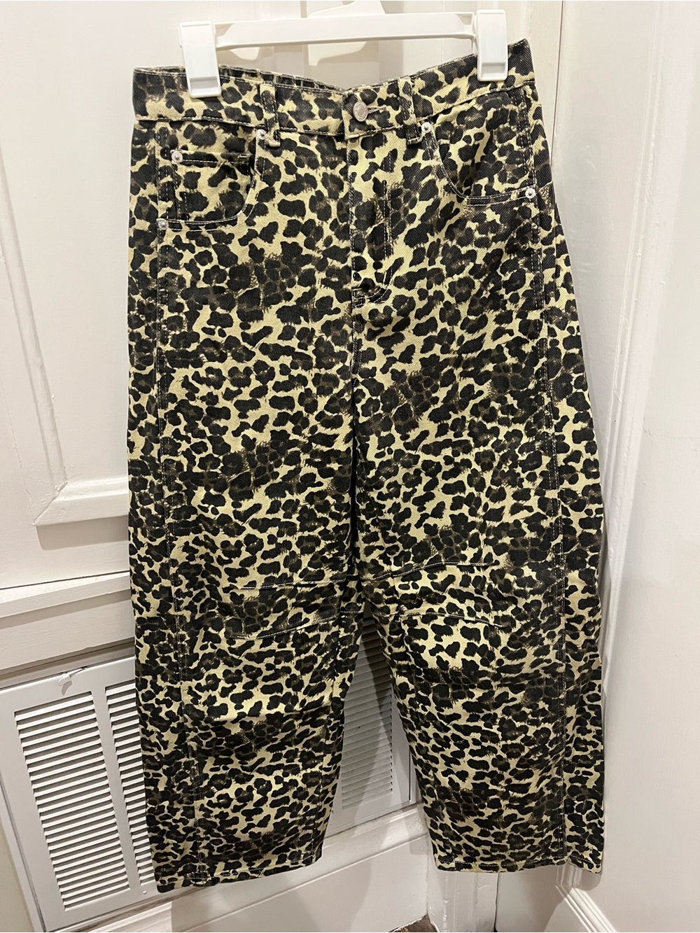 Aaron & Amber leopard print jeans